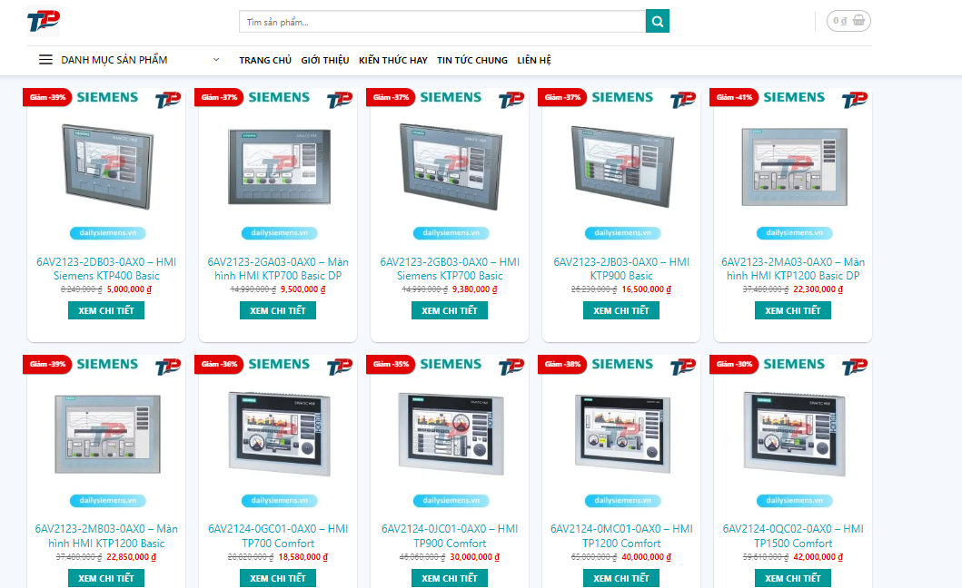 Ưu đãi báo giá màn hình HMI Siemens từ nơi mua HMI Siemens KTP700 chất lượng